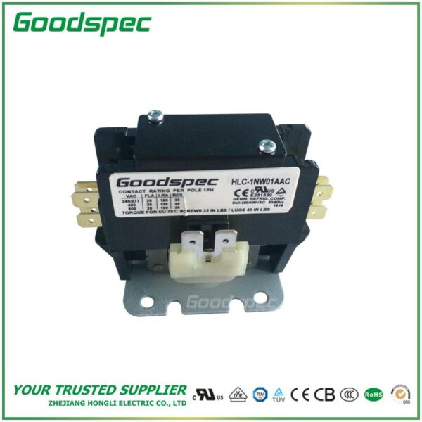 products-HLC-1NW01AAC-001.jpg HLC-1NW01AAC(1P/25A/380-400VAC) DEFINITE PURPOSE CONTACTOR