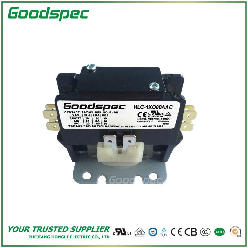 HLC-1XQ00AAC(1P/20A/24VAC) Definite Purpose Contactor