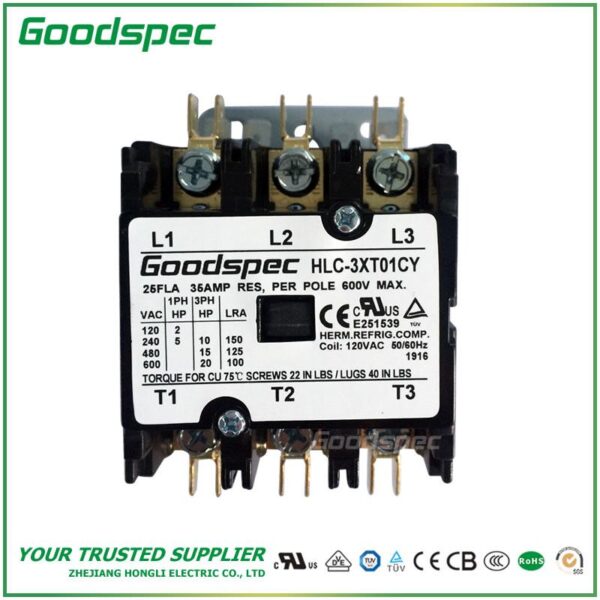 products-HLC-3XT01CY-001.jpg HLC-3XT01CY(3P/25A/120VAC)DEFINITE PURPOSE CONTACTOR