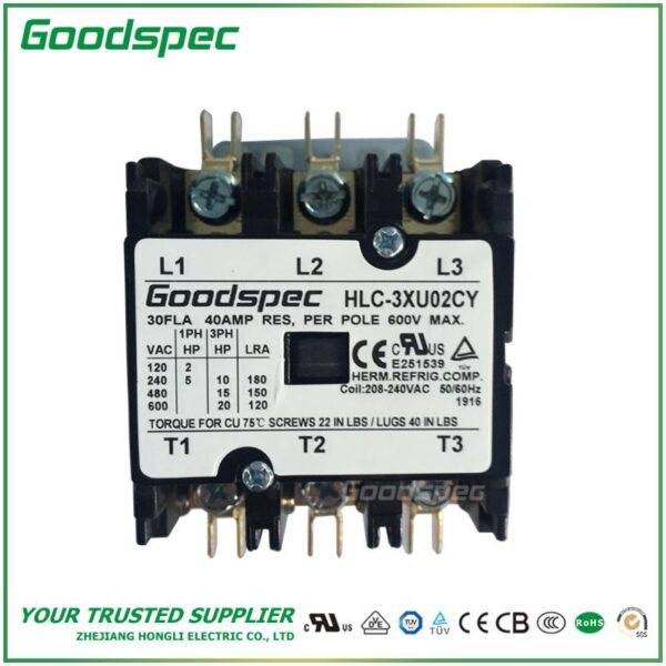 HLCY3XU02CY(3P/30A/208-240VAC)DEFINITE PURPOSE CONTACTOR