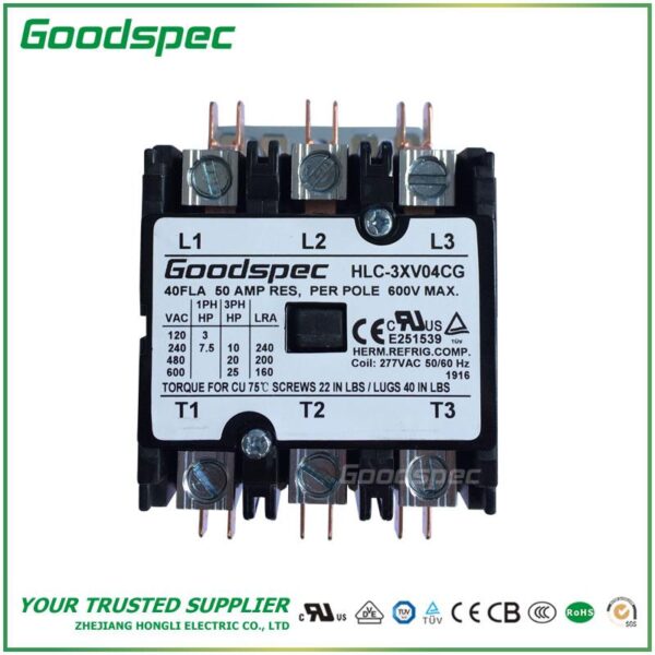 products-HLC-3XV04CG-001.jpg HLC-1XV00AAC(1P/20A/277VAC) DEFINITE PURPOSE CONTACTOR