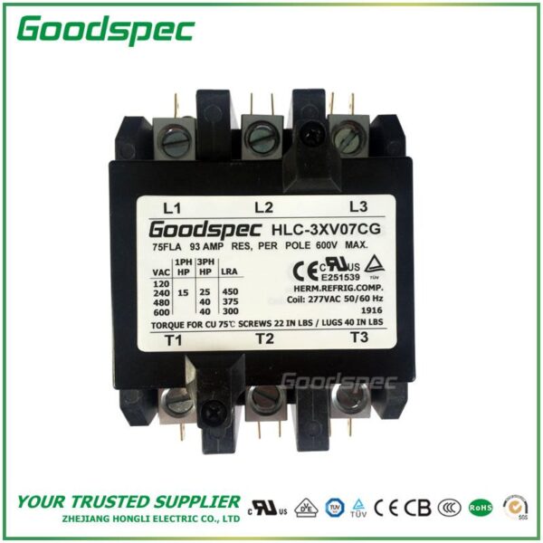 products-HLC-3XV07CG-001.jpg HLC-3XV07CG(3P/75A/277VAC)DEFINITE PURPOSE CONTACTOR