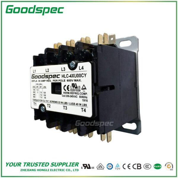 products-HLC-4XU00CY.jpg HLC-4XU00CY(4P/20A/208-240V) DEFINITE PURPOSE CONTACTOR
