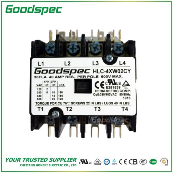 products-HLC-4XW02CY-001.jpg HLC-4XW02CY(4P/30A/380-400V)DEFINITE PURPOSE CONTACTOR