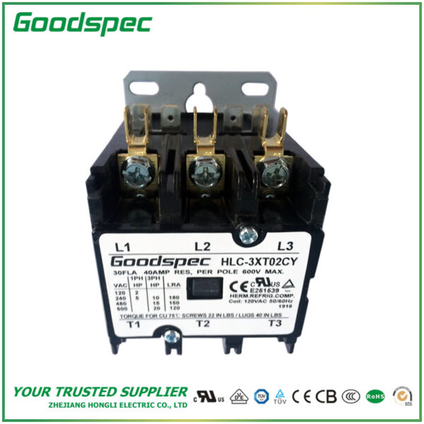 HLC-3XT02CY(3P/30A/120VAC) Definite Purpose Contactor