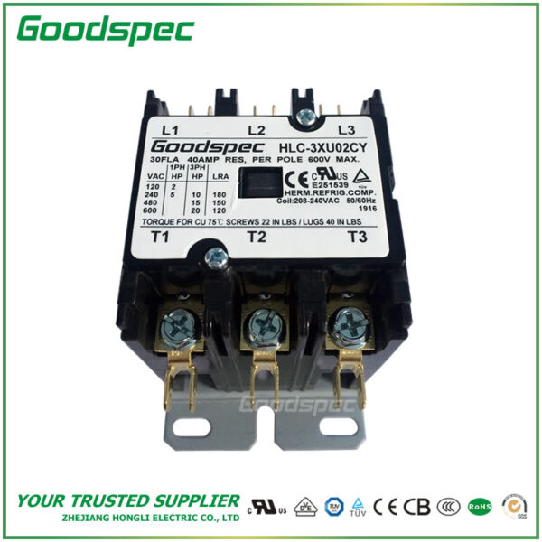 HLC-3XU02CY(3P/30A/208-240VAC) Definite Purpose Contactor